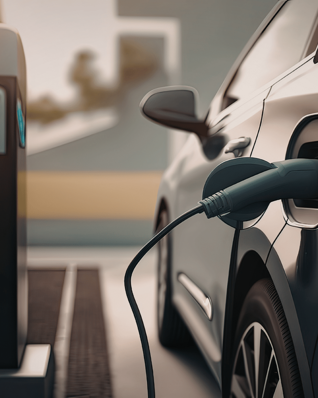 Electrician installing an EV charger at Fort Collins home garage wall